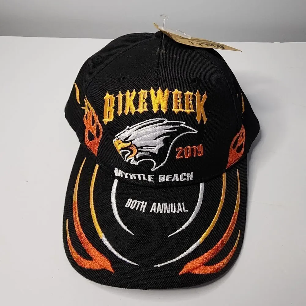 Myrtle Beach 80th Annual Bike Week 2019 Adjustable Black Baseball Hat Cap New